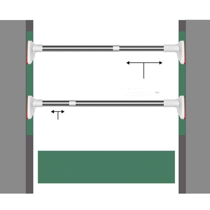 Robust GlideBar teleskopstang. Justerbar funktion for sikker og stabil opbevaring uden boring.