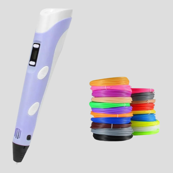 3D pen med justerbar hastighed, ideel til detaljerede DIY projekter og præcis modelbygning.