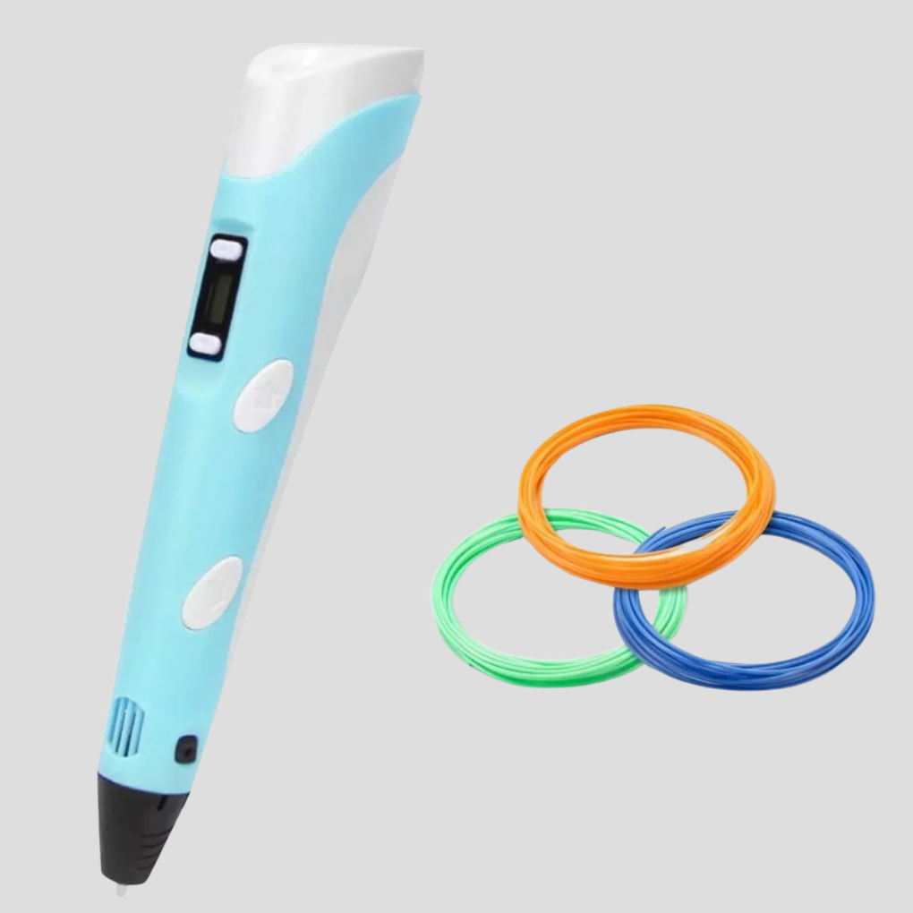 Farverig 3D pen der skaber unikke figurer og kunstværker. Perfekt til begyndere og kreative sjæle.