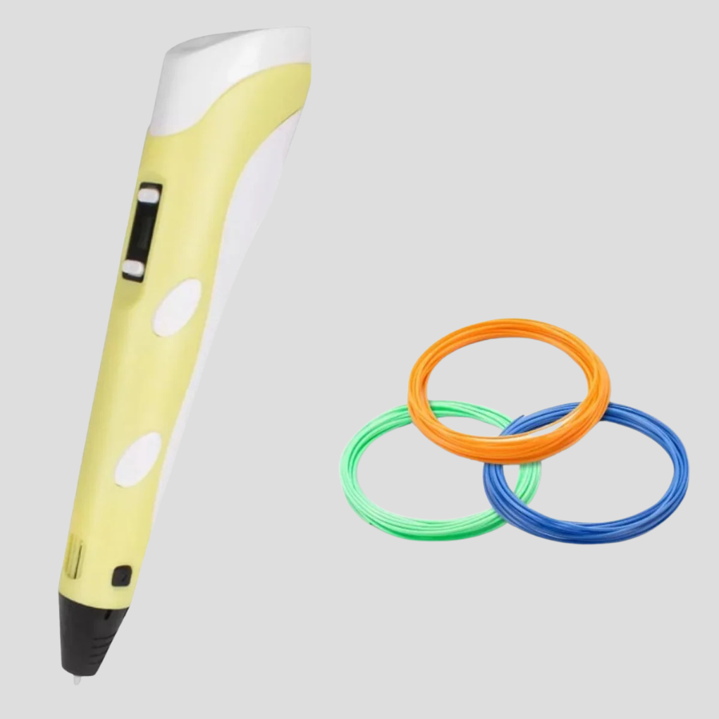 Komplet sæt med en håndholdt 3D pen og filament. Perfekt til at starte kreative DIY projekter og kunst.