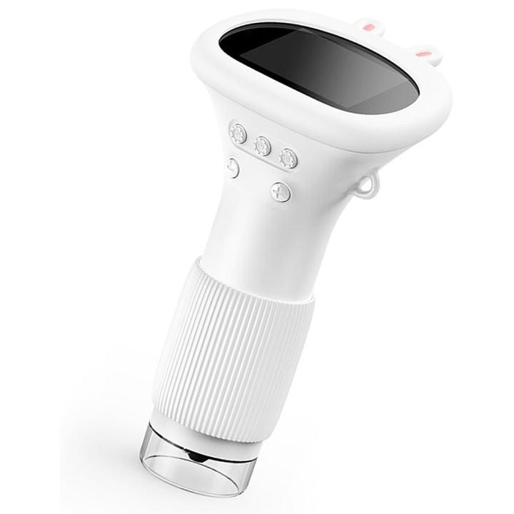 Robust børnemikroskop med indbygget LCD-skærm, ideelt til udendørs leg og naturvidenskabelige eksperimenter.