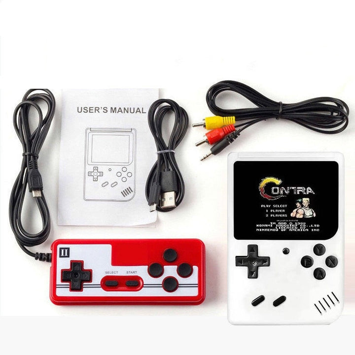 Klassisk designet håndholdt gaming konsol med 400 populære retro spil. Bærbar underholdning.
