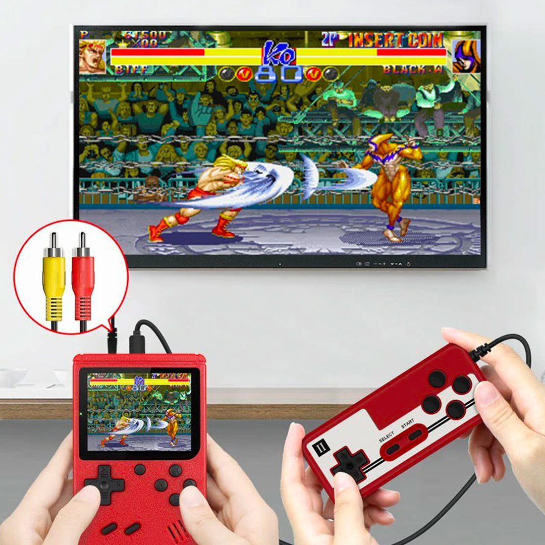 Få nostalgi med denne håndholdte retro gaming konsol. 400 klassiske spil til voksne og børn.