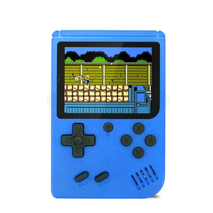 Håndholdt retro gaming konsol i kompakt design med 400 klassiske spil, klar til leg for børn.