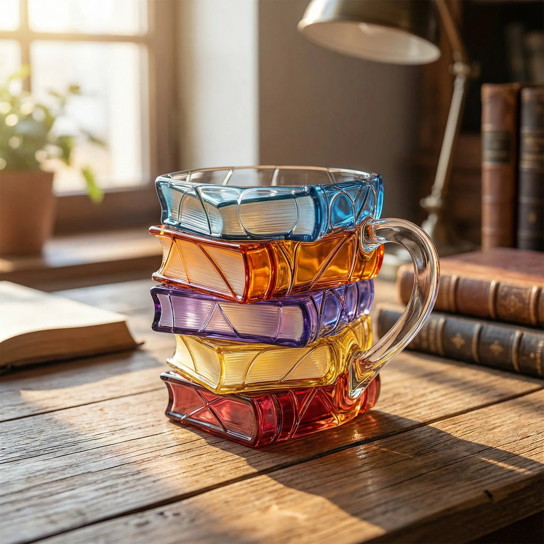 Håndmalet Booklette bogkop, unik drikkekop for bogelskere. Perfekt kaffekop eller temug til hjemmet.