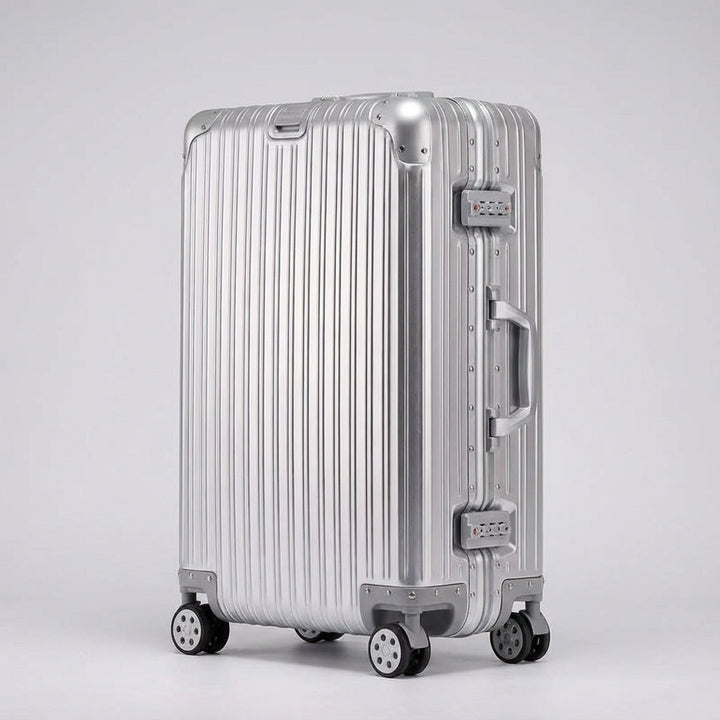 Elegant letvægts aluminium kuffert med TSA lås og spinnehjul for holdbar og sikker rejse.