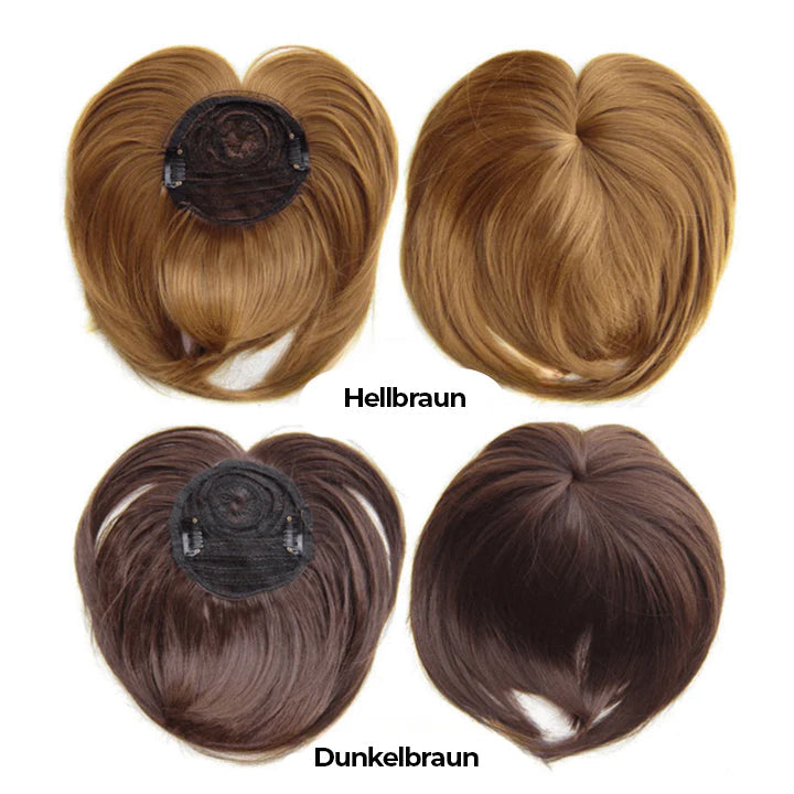 Brun hårtopper for øjeblikkelig fylde, let at style og giver naturlig volumen til tyndt hår.