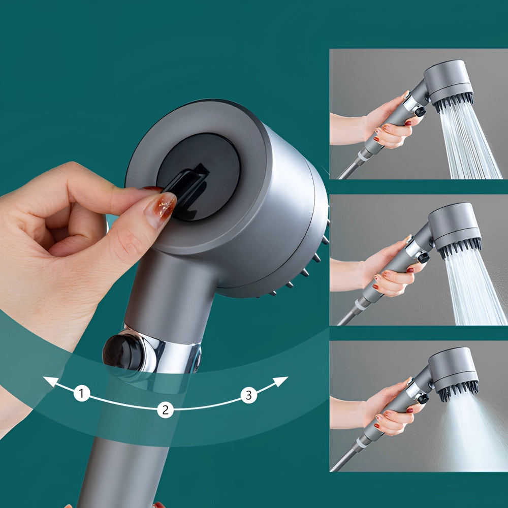 Håndholdt højtryksbruser med justerbart flow, ergonomisk design og kraftig stråle til dyb rengøring og let installation.