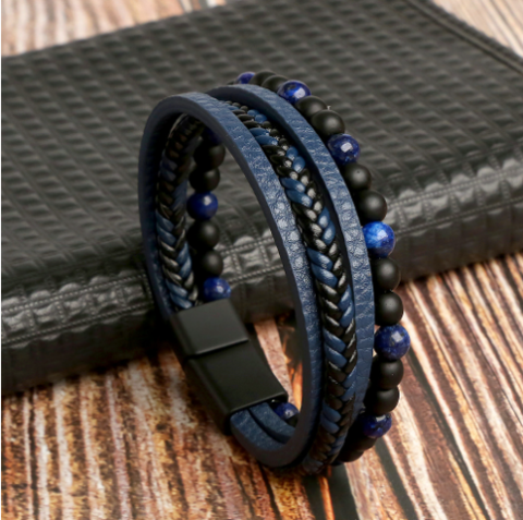 Alsidigt herre armbåndsæt med fletarmbånd; komfortabelt og elegant luksustilbehør til daglig stil.