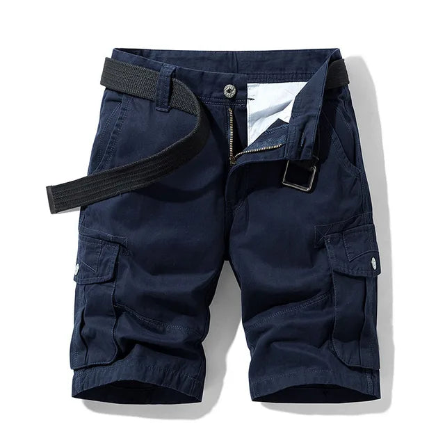 Praktiske herre cargoshorts med mange lommer, velegnet til opbevaring på farten, komfortable til mænd.