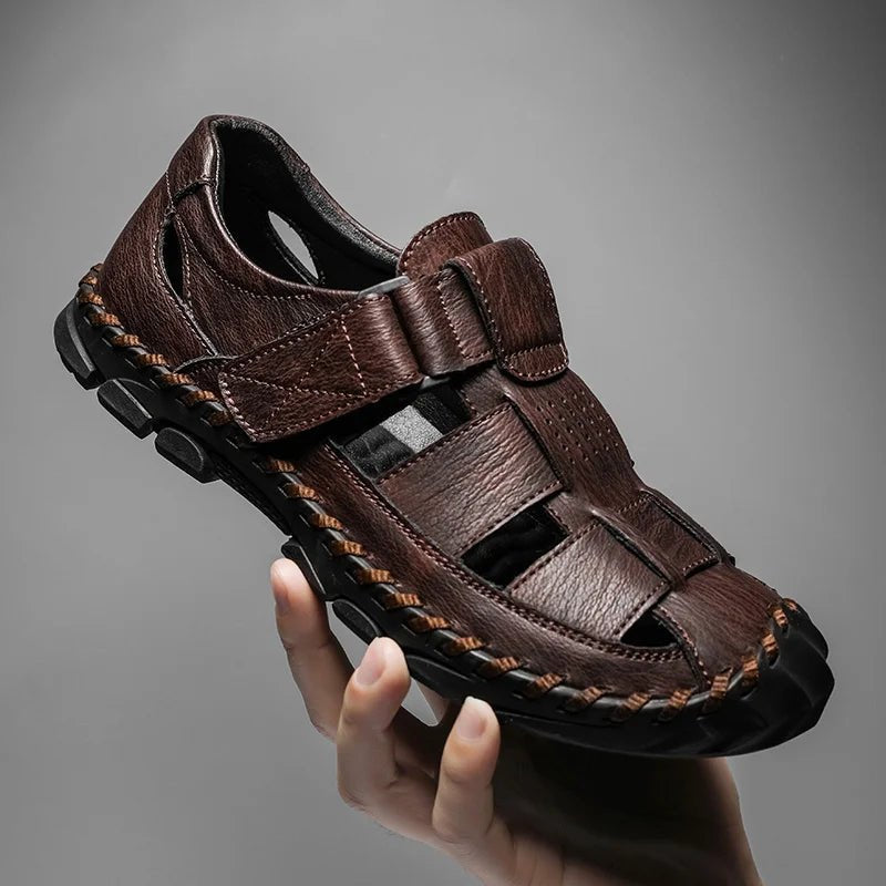 Herre fisherman sandaler m. lukket tå, optimal komfort & robust design til udendørs brug.