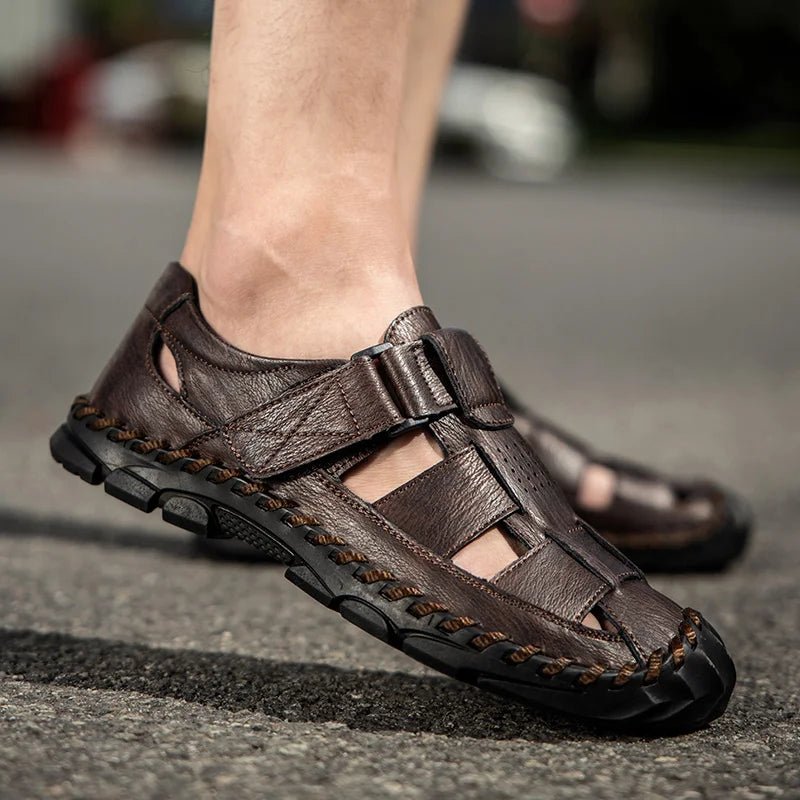 Letvægts herre rejse sandaler m. lukket tå, nemme at pakke & behagelige at bære.