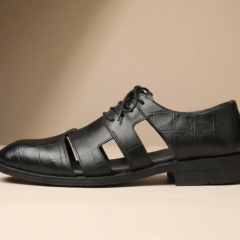 Herre fisherman sandaler båret, viser deres komfortable pasform og casual stil, ideel til sommerdage.