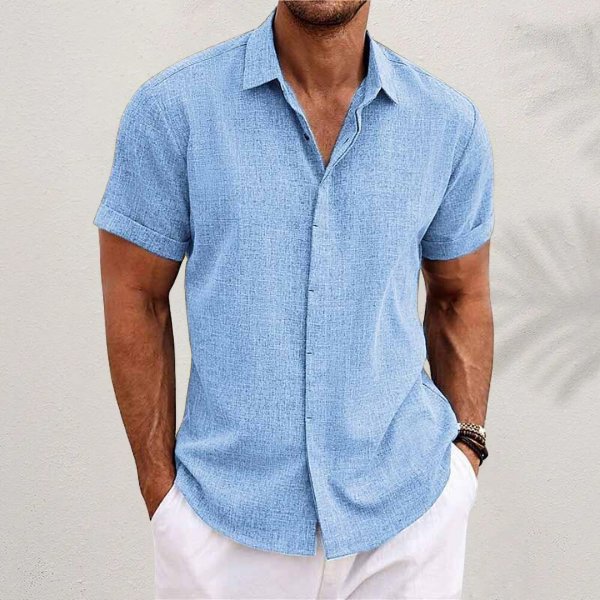 Komfortabel regular fit herre kortærmet skjorte. Casual stilfuld mænds mode, perfekt til sommer og fritid.
