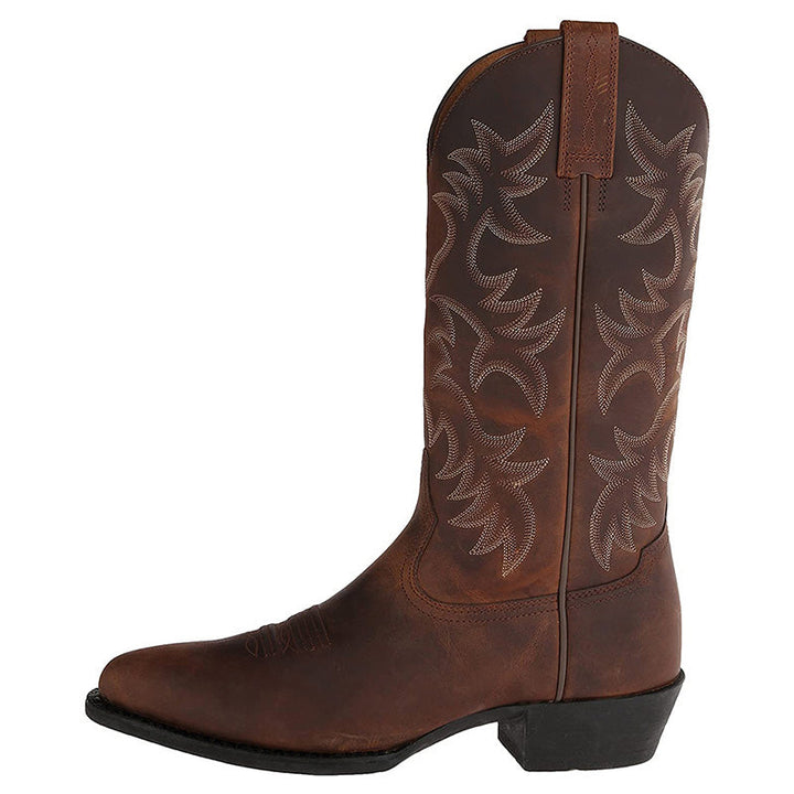 Herre cowboystøvler i brun læder. Perfekte til casual brug eller en aften ude i westernstil.