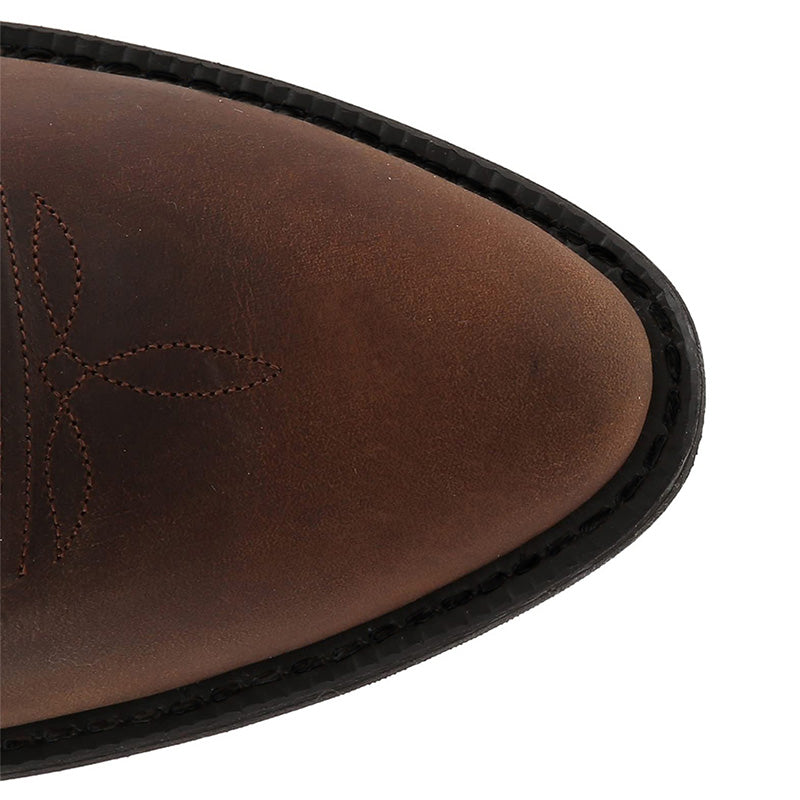 Brune herre cowboystøvler med broderi. Modetrends møder robust design til enhver lejlighed.
