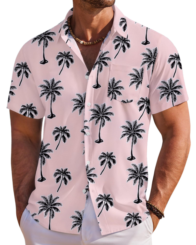 Afslappet herre Hawaii skjorte. Det perfekte valg til solrige dage og en uformel stil.