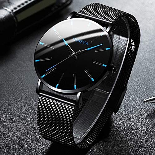 Herre ultratyndt eleganceur. Tidløst, klassisk armbåndsur i rustfrit stål med minimalistisk design, perfekt herrestil.