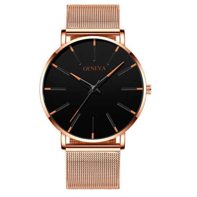 Elegant kvarts herreur. Ultratyndt design i rustfrit stål, vandafvisende og perfekt til en tidløs og komfortabel stil.