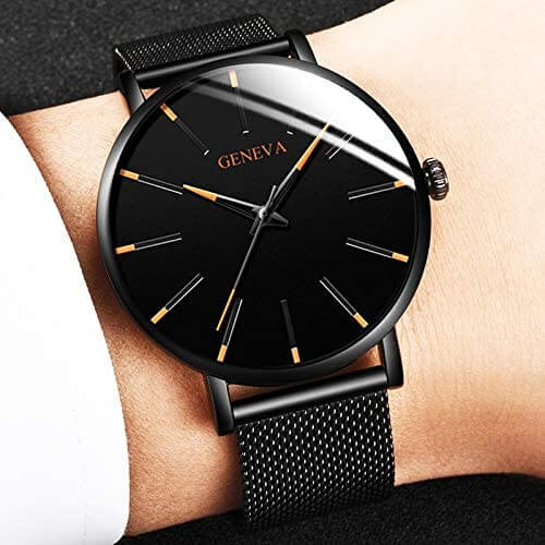 Vandafvisende herre armbåndsur. Ultratyndt eleganceur i rustfrit stål, klassisk design til tidløs herrestil.