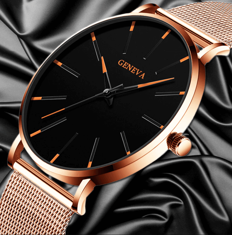 Elegant ultratyndt kvarts ur. Rustfrit stål herreur, minimalistisk design og komfortabel pasform for en klassisk stil.