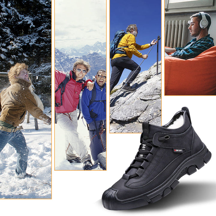 Varme fritidssko til mænd, grå vinter sneakers der er både stilfulde og skridsikre.