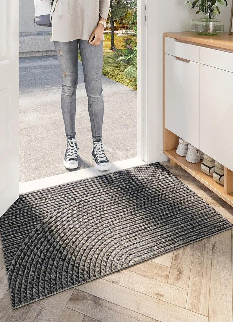 Slidstærk PVC dørmåtte med sandfang. Skridsikker gulvmåtte designet til hårdt brug i entreen.