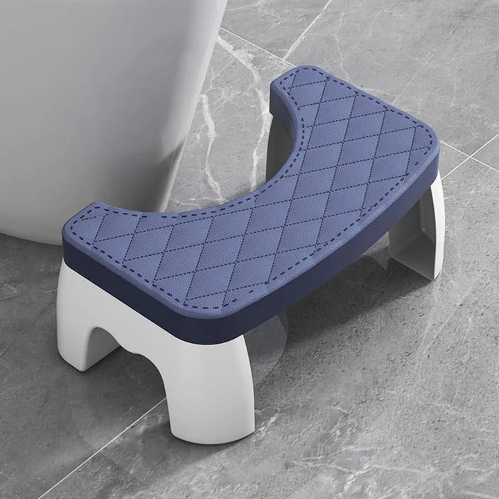 Pladsbesparende badeværelseskammel med skridsikker funktion. Støtter ergonomisk kropsholdning og velvære.