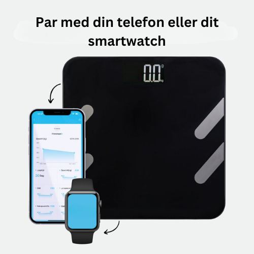 Hvid ScaleOn smartvægt til personlig kropsanalyse og vægtsporing mod fitnessmål.