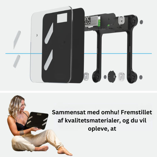 Person vejer sig på ScaleOn smartvægten, sporer vægttab og muskelmasse effektivt.