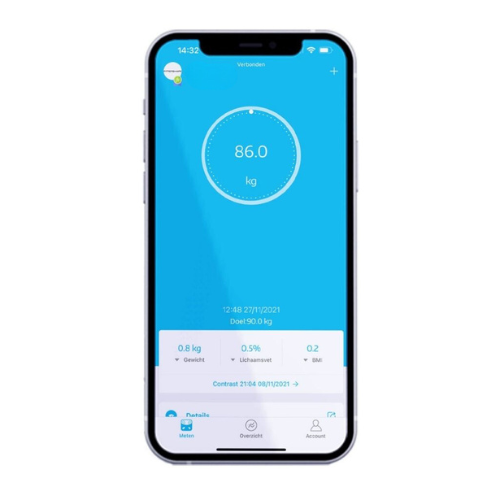 ScaleOn smartvægt for detaljeret sundhedsovervågning og dataspordning i en app.