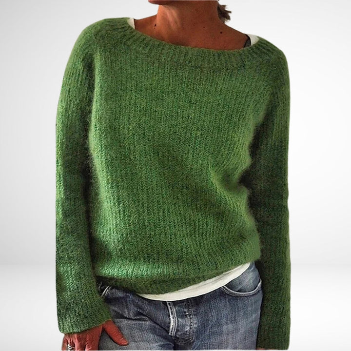 Klassisk dame retro striktrøje. Tidløs, hyggelig langærmet sweater til kvinder, perfekt vintertøj.