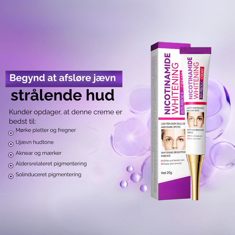 Hudpleje: Creme til kvinder, der behandler melasma, mørke pletter og ujævn hudtone. Fremmer en jævn, glødende hud.
