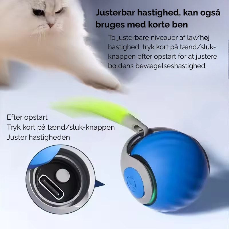 USB-opladning af legetøj: Praktisk automatisk kattebold med genopladeligt batteri for nem og langvarig sjov.