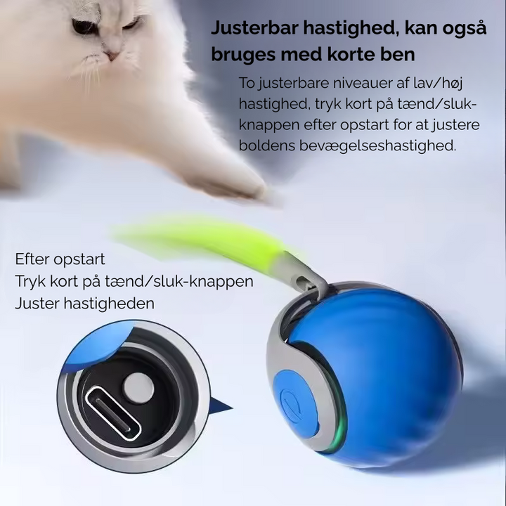 USB-opladning af legetøj: Praktisk automatisk kattebold med genopladeligt batteri for nem og langvarig sjov.