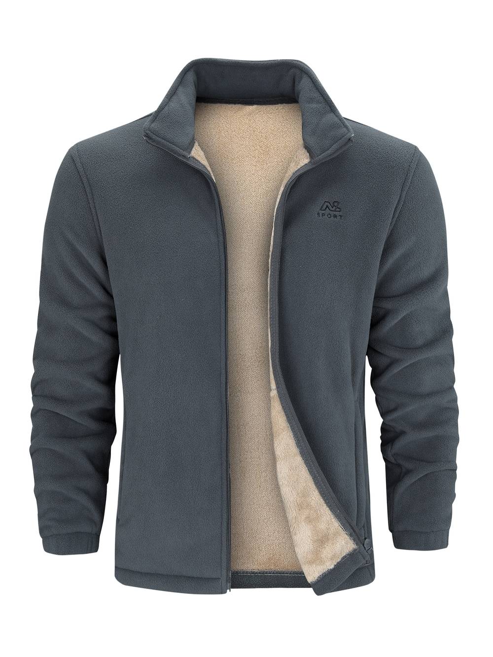 Varm Jayden vintertrøje til mænd med høj krave og lynlås. Ideel til lagdelt casual fritidslook.