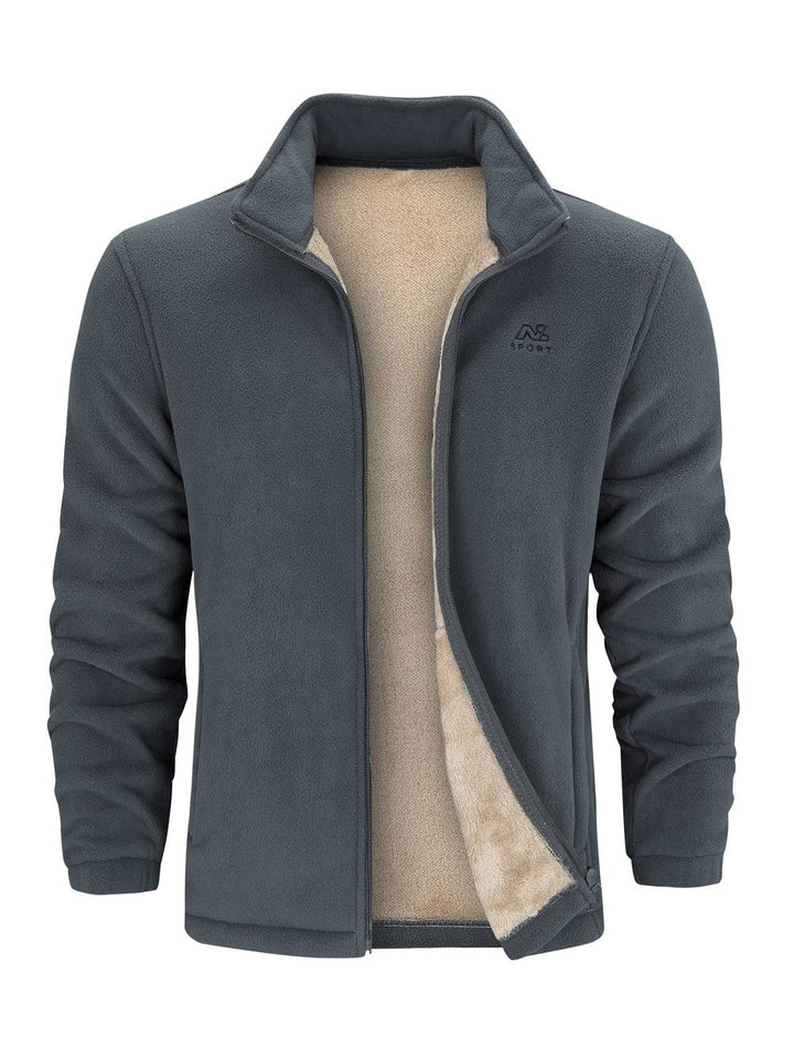 Varm Jayden vintertrøje til mænd med høj krave og lynlås. Ideel til lagdelt casual fritidslook.