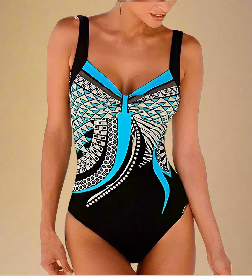 Elegant minimalistisk badedragt til kvinder. Klassisk design, ideel til strand, pool og sommerferien.