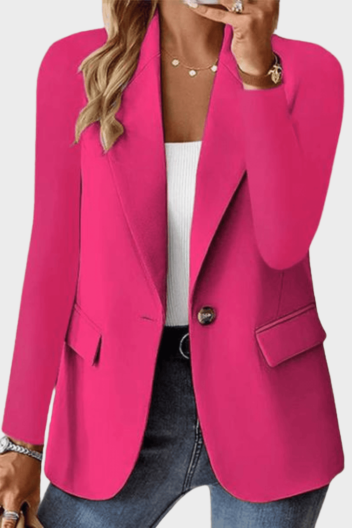 Klassisk sort kvindeblazer, elegant til kontor og fest. Formel og smart stil til enhver anledning.