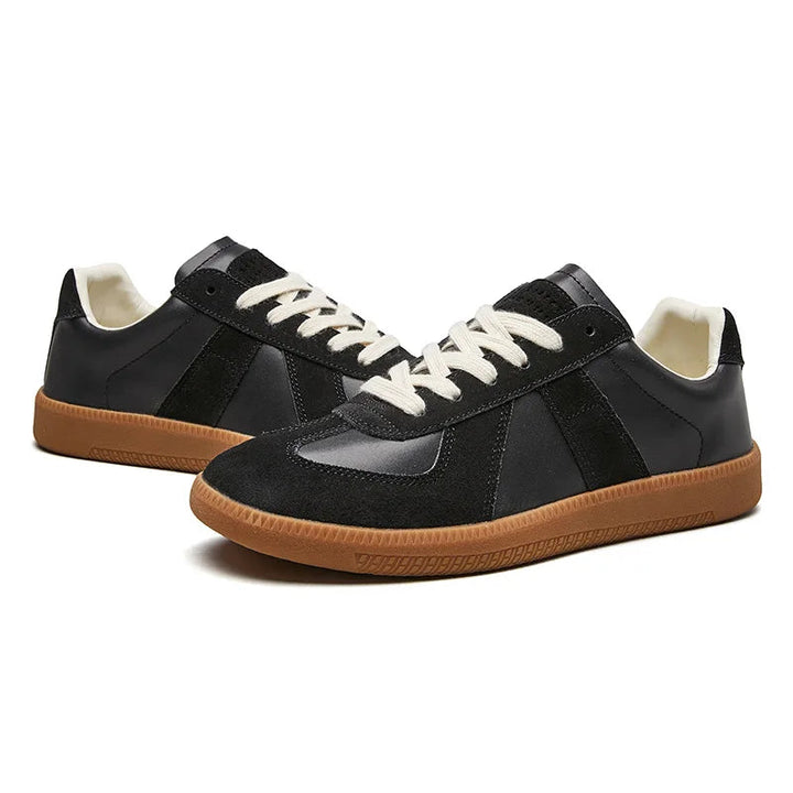 Sorte herre sneakers, stilfulde casual sko for mænd med god komfort.