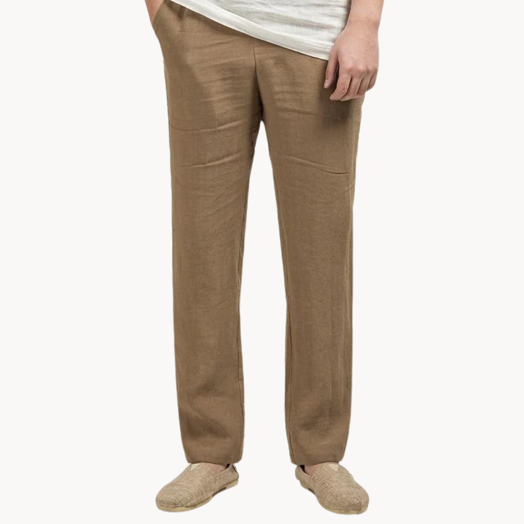 Linned herreshorts med elastik talje. Stilrene, lige ben shorts til casual herremode.