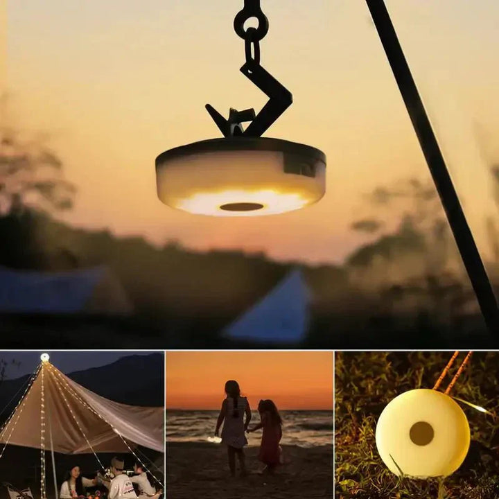 Skab stemning med denne 4-i-1 udendørsbelysning. Campinglampen med 10m lyskæde giver hygge.