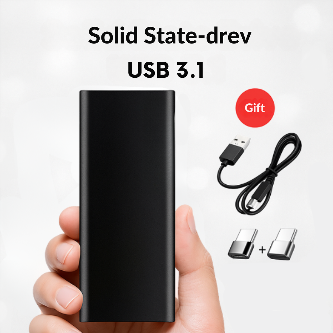 Ekstern 4 TB USB-C harddisk. Perfekt til udvidelse af bærbar lagringskapacitet.