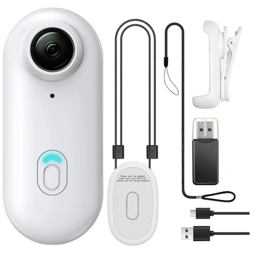 Nem vlogging med 4K mini actionkamera, WiFi og justerbar 360° holder.
