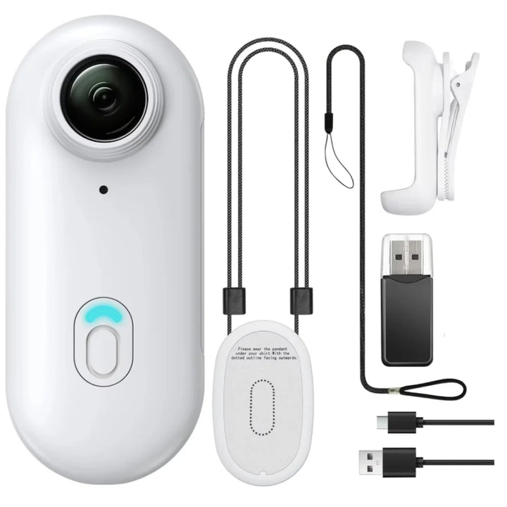 Nem vlogging med 4K mini actionkamera, WiFi og justerbar 360° holder.