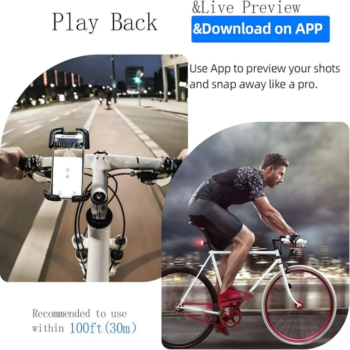 Robust 4K mini actionkamera til sport og outdoor, med WiFi og 360° holder.
