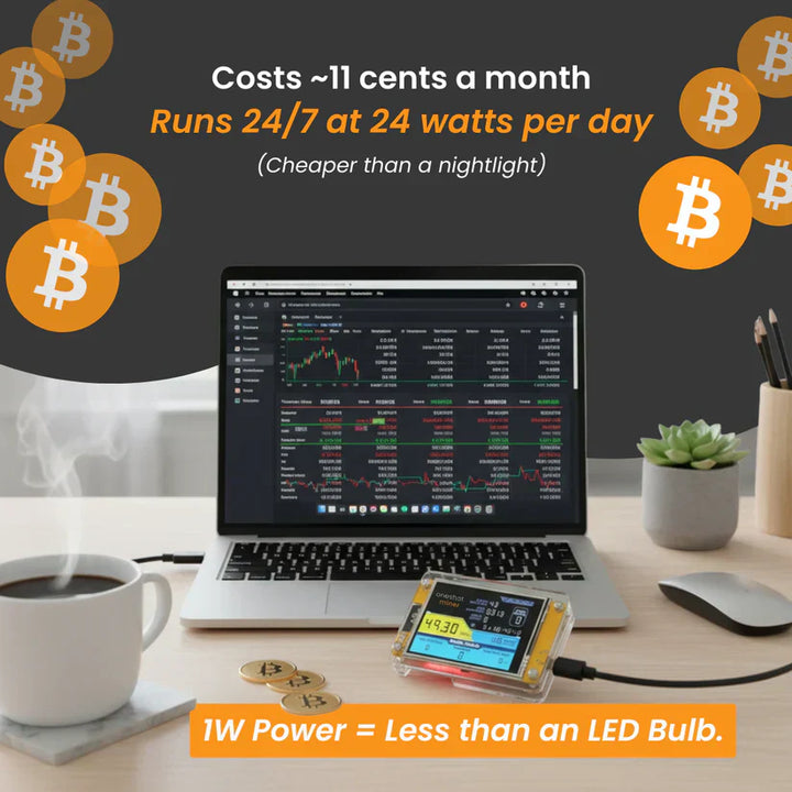 Dedikeret Bitcoin solo miner med intuitivt display, der giver dig fuld kontrol over din krypto mining.