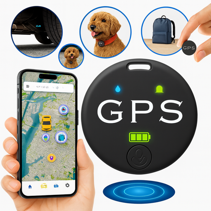 Kompakt magnetisk Bluetooth tracker på bil. Diskret enhed til bilsporing & tyverisikring, app-styret.