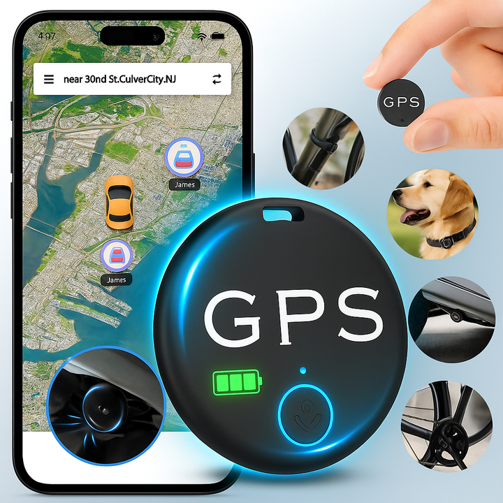 Kompakt Bluetooth ejendelstracker. App-styret sporingsenhed til nøgler, tasker & personlige genstande.