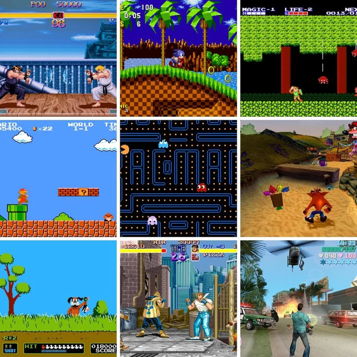 Gaveidé: Kompakt retro spilkonsol med 15.000+ spil, perfekt til klassisk gaming og familiehygge.